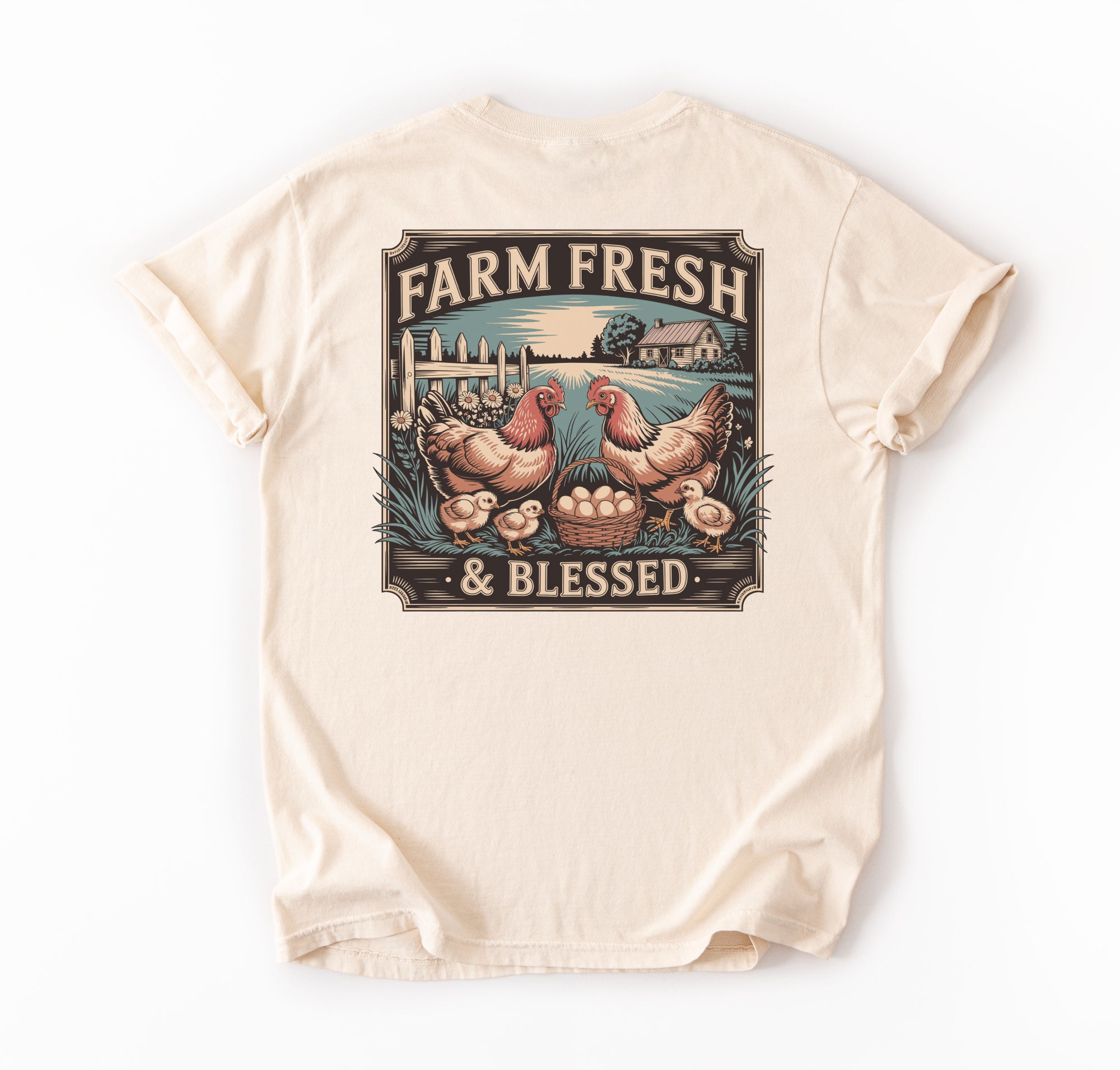 Farm Fresh & Blessed Unisex T-Shirt, Vintage Farm Shirt, Gift for Farmers, Rustic Tee, Country Life Top