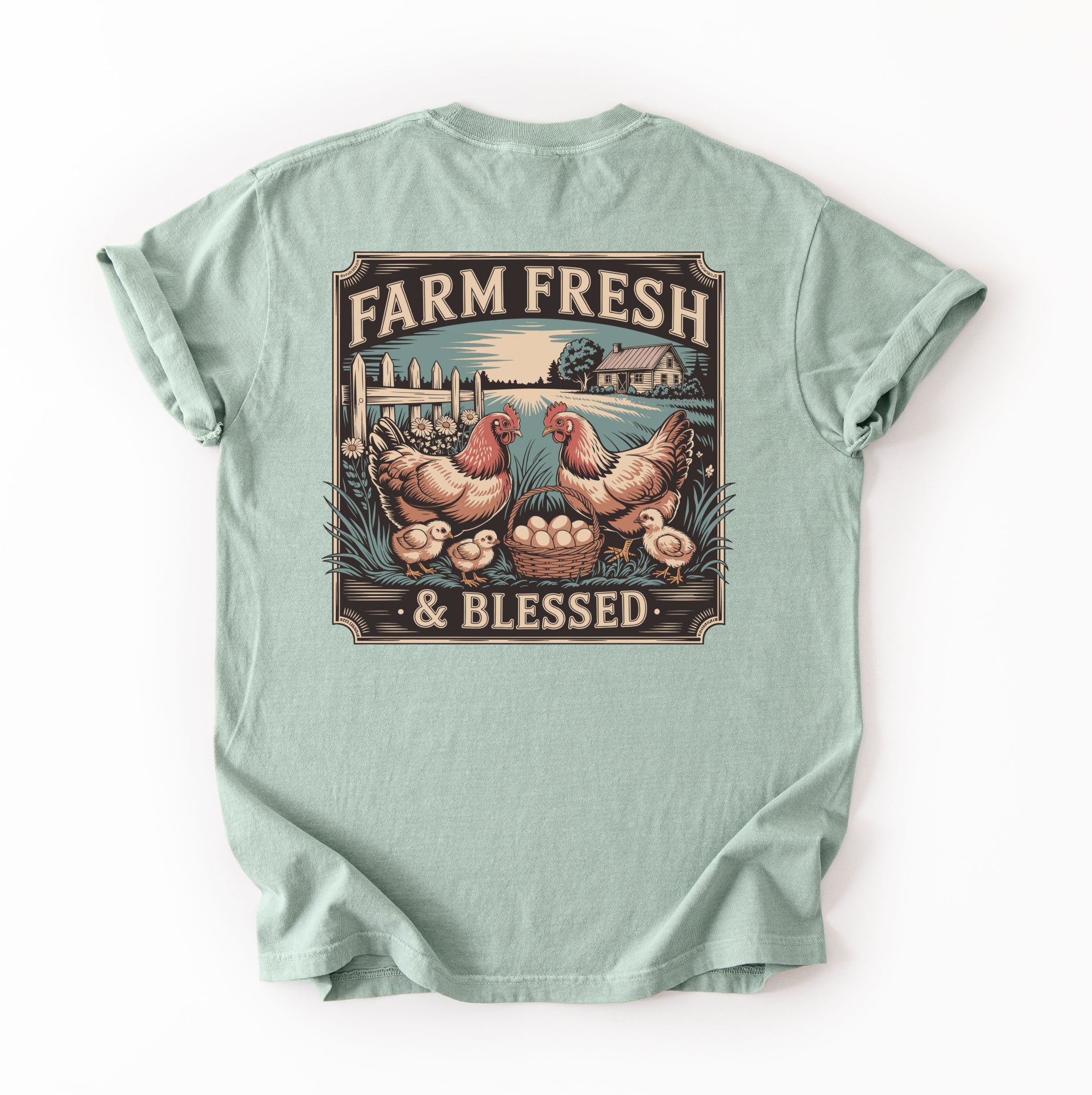 Farm Fresh & Blessed Unisex T-Shirt, Vintage Farm Shirt, Gift for Farmers, Rustic Tee, Country Life Top