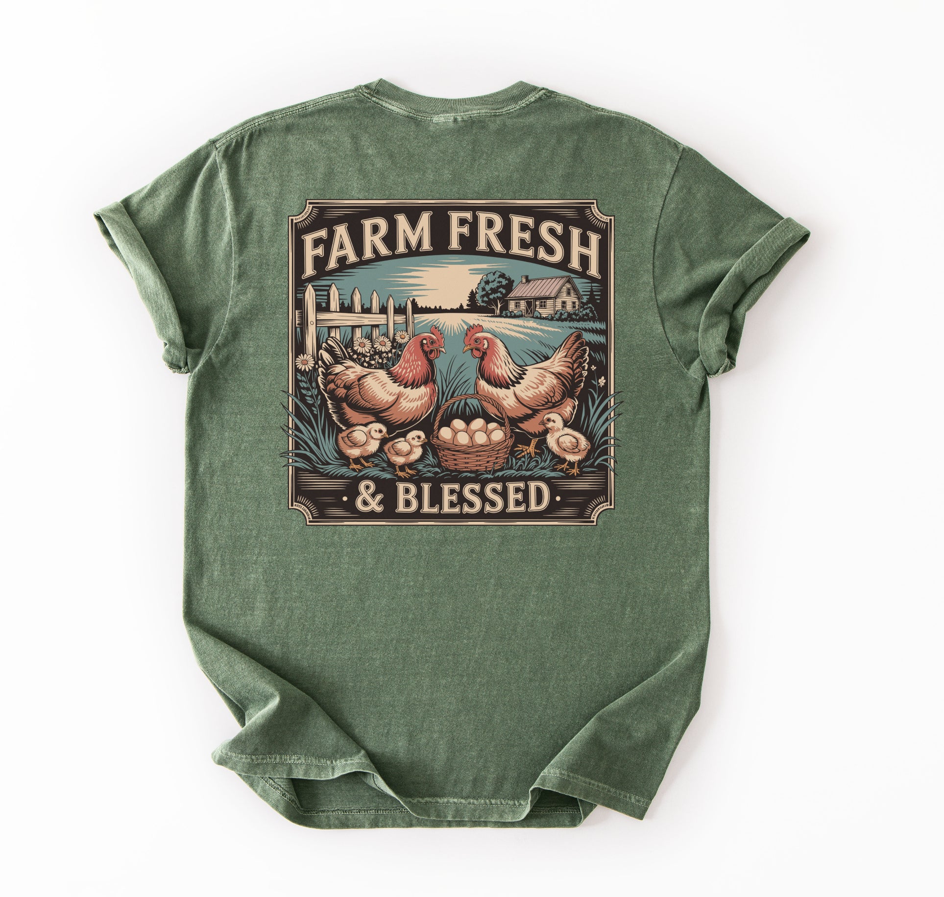 Farm Fresh & Blessed Unisex T-Shirt, Vintage Farm Shirt, Gift for Farmers, Rustic Tee, Country Life Top
