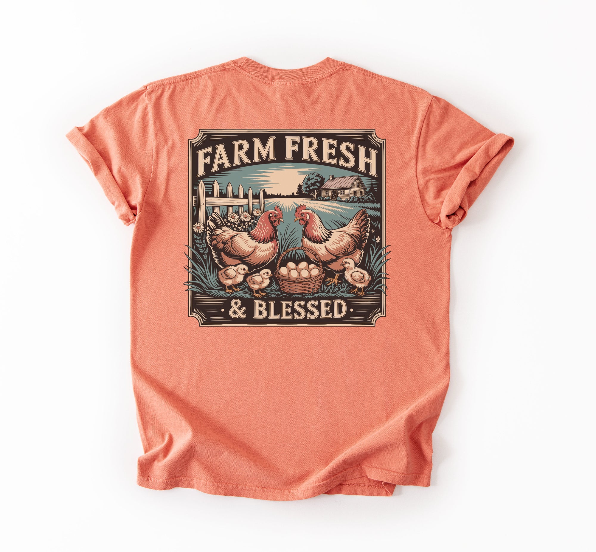 Farm Fresh & Blessed Unisex T-Shirt, Vintage Farm Shirt, Gift for Farmers, Rustic Tee, Country Life Top